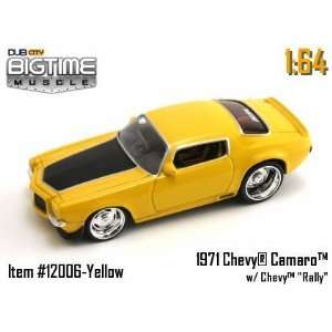   Big Time Muscle Yellow 71 Chevy Camaro 164 Die Cast Car Toys & Games
