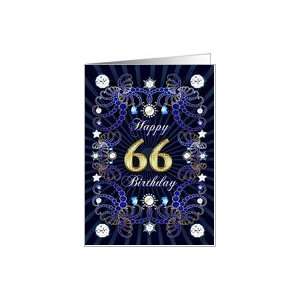  66th Birthday card, Diamonds and Jewels effect Card Toys & Games