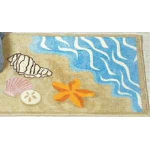   SEA SHELL ocean BATH MAT rug Starfish sand dollar NEW: Home & Kitchen