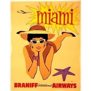  1960 Miami, Braniff International Airways Poster