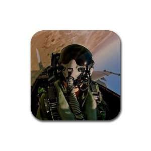 Fighter pilot F18 Rubber Square Coaster set (4 pack) Great Gift Idea