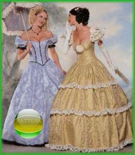 Civil War Debutant Ball Gown/Dress Patterns GWTW 12 16  