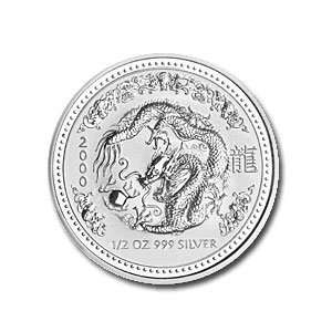  2000 1/2 oz Silver Lunar Year of the Dragon (Series 1 