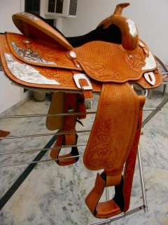 15/16/17/18 Western Show Saddle + Silver + Hand Carved  