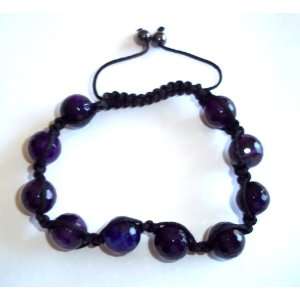   Hip Hop bracelet, 10 Multi Faceted Natural Beads True FashionNY