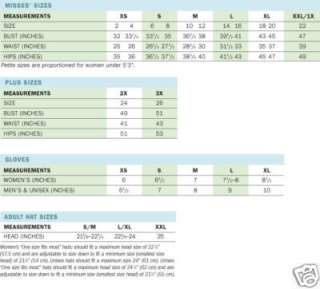   Size Charts items in Coolibar Sun Protection Outlet 