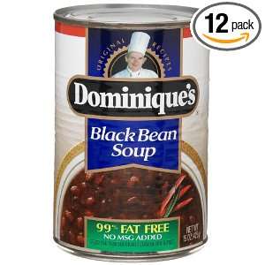 Dominiques Black Bean Soup, 15 Ounce Cans (Pack of 12)  