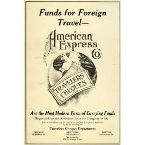  1907 Ad American Express Travelers Cheques Checks 