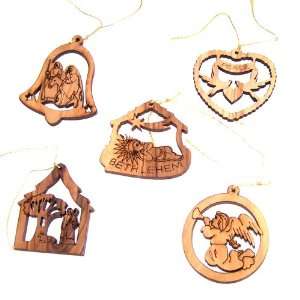  The Nativity Story carved by Laser Ornaments Set   Olive 