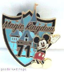 Disney WDW MICKEY MAGIC KINGDOM PARK OPENING RETRO PIN  