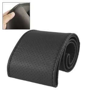  Amico Black Holes Faux Leather Cover for Car Steering 