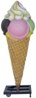 Ice Cream Cone Life Size Replica Statue Scoop 7FT  