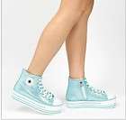 Women Platform High Top Sneakers Tennis Shoes Mint US 5.5 7.5