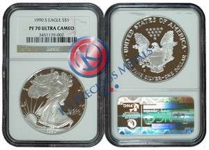 1990 S Proof $1 American Silver Eagle NGC PF70 PF 70 UC  