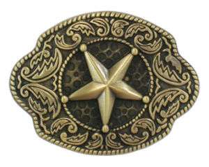 NEW Vintage Gold Texas Star Western Cowboy Belt Buckle  