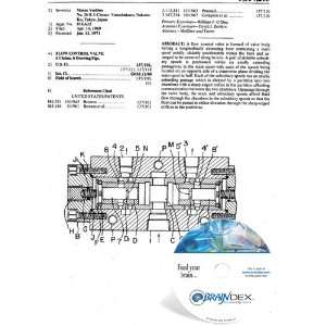  NEW Patent CD for FLOW CONTROL VALVE 