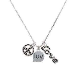  luv   Love   Text Chat, Peace, Love Charm Necklace 