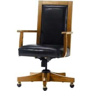 Dartmouth Swivel Desk Arm Chair With Leather Upholstery:  
