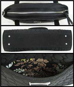 VERA BRADLEY Black quilted convertible satchel crossbody shoulder bag 
