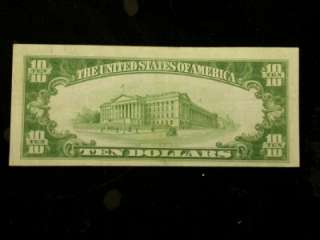 VERY FINE 1929 TY.2 $10 CH.13938 TERRE HAUTE, INDIANA NB  11 KNOWN  ID 