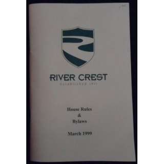 1999 RIVER CREST COUNTRY CLUB Rules Bylaw Fort Worth TX  