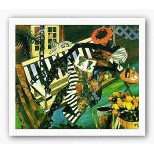  Woman On Porch Swing Poster Print