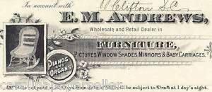 1892 Andrews Furniture, Charlotte, N.C. Illust. Bill  