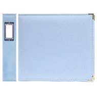 BABY BLUE Faux Leather 3 ring Binder Scrapbook Album 12  