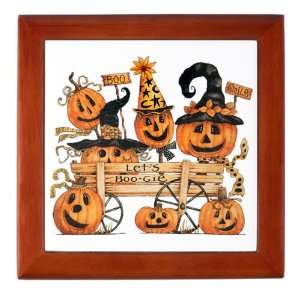 Keepsake Box Mahogany Halloween Lets Boogie Jack o Lantern Pumpkin