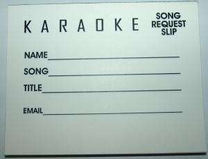 KARAOKE SINGER REQUEST SLIPS SONG SHEET PADS KAREOKE  