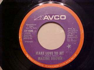 Maxine Brown Promo 45 RPM 1971 Make love to me  