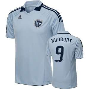  Teal Bunbury #9 Blue adidas Home Replica Jersey: Sporting 