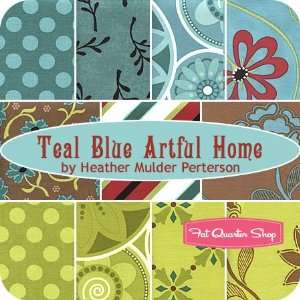 Teal Blue Artful Home Fat Quarter Bundle   Heather Mulder Peterson for 
