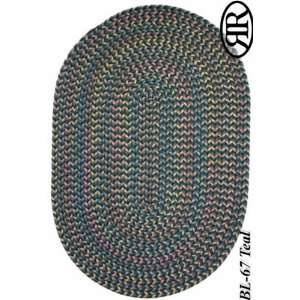   Collection Teal Blue Braided Nylon Area Rug 4.00.