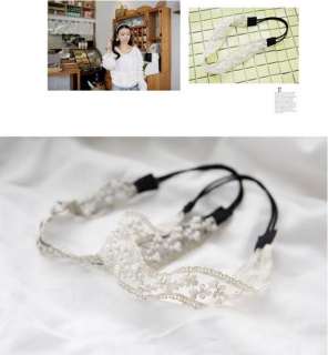   Imitation Pearl Lace Hair Band Headbands Sweet Gift Black Color Z971