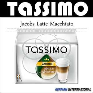 Tassimo Jacobs Latte Macchiato 8 T Discs + 8 Milk Disc / German Coffee 