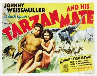 Tarzan and His Mate   24x36 Canvas Classic Movie Poster  