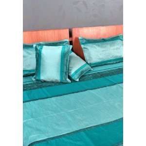 Indian Home Furnishing Silk Bedspread Bed Sheet with Pillow Covers 