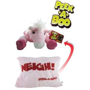  Plush Pillow Peek A Boo Animal   Pink Pony