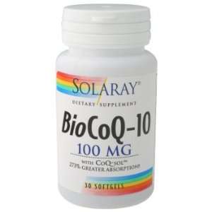  Solaray   Bio Co Q 10, 100 mg, 30 softgels: Health 