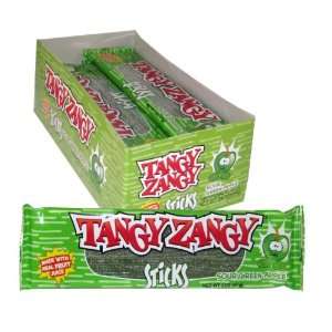 Tangy Zangy Sticks Sour Green Apple (Pack of 12):  Grocery 