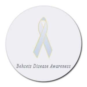  Behcets Disease Awareness Ribbon Round Mouse Pad: Office 