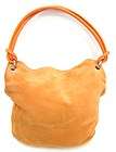 LAI Orange Suede Leather Strap Medium Size Casual Hobo Shoulder Bag 