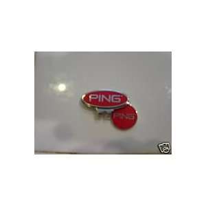 Ping Red Magnetic Golf Ball Marker Hat Clip:  Sports 