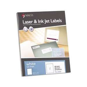  MACML0100 Maco® LABEL,LASER,8.5X11,WE,1C