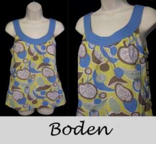 BODEN COTTON GEOMETRIC PRINT SLEEVELESS LOOSE CASUAL TOP EUC  