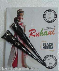   Ruhani Black Super Fast Henna Tattoo Paste Cone Body Art Temporary