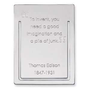    Sterling Silver Thomas Ediston Quote Bookmark