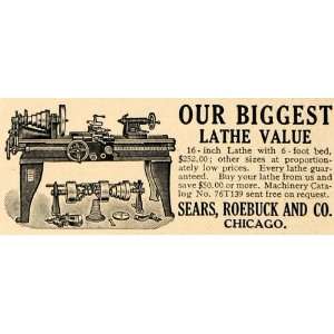  1915 Ad  Roebuck Store Lathe Machinery Appliance 