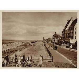  c1930 Beach Sea Resort Noordwijk Holland Photogravure 